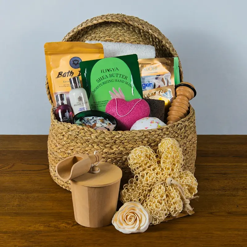 Luxury Self Care Hamper with Bath Bombs, Candle, and Skincare